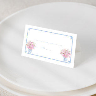 Pretty Pink And Blue Chinoiserie Rehearsal Dinner Place Card