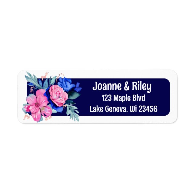 Pretty Pink and Blue Flowers Personalised (Front)