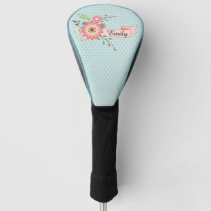 Pretty Pink and Blue Personalised Driver Cover