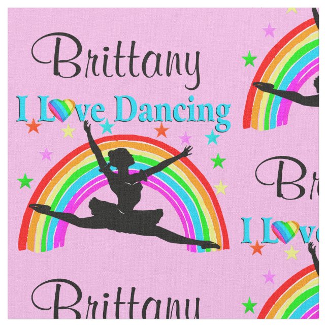 PRETTY PINK AND BLUE PERSONALIZED BALLERINA FABRIC (Close Up)