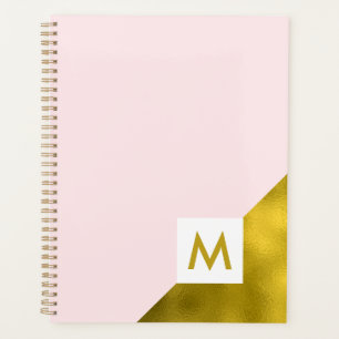 Pretty Pink and Gold Monogram Planner