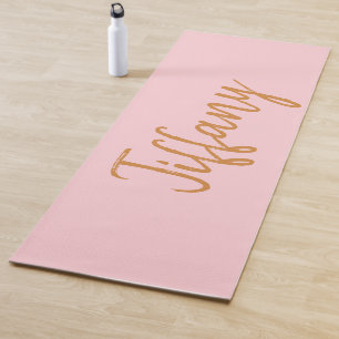 Pretty Pink and Gold Yoga Mat