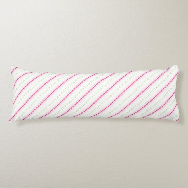 Pretty Pink And Green Body Pillow (Front)