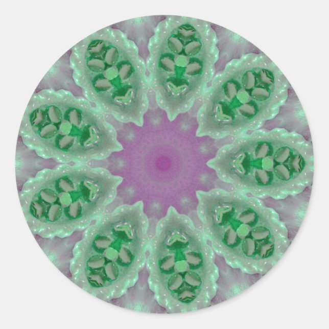 Pretty pink and green sticker (Front)