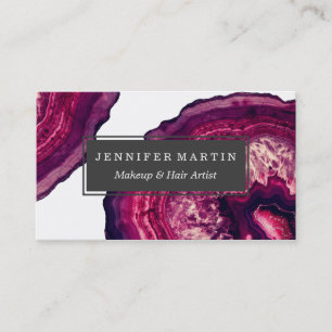Pretty Pink and Purple Agate Geode Stone Business Card