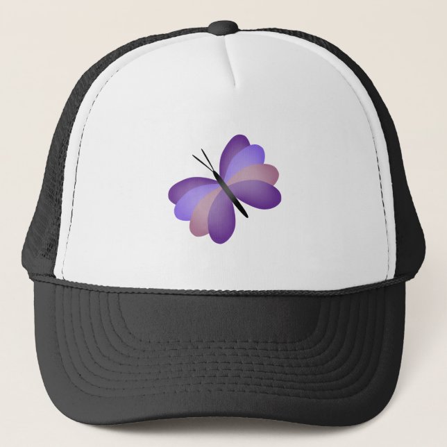 Pretty Pink and Purple Butterfly Trucker Hat (Front)