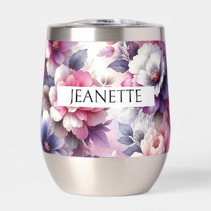 Pretty Pink and Purple Floral Personalised