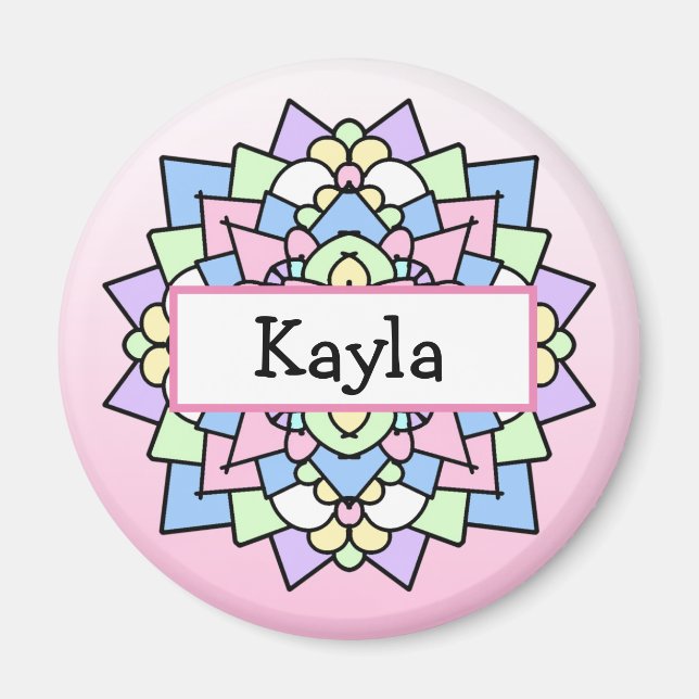 Pretty Pink and Purple Mandala    Magnet (Front)