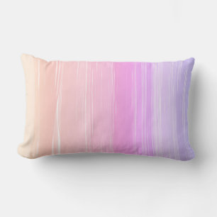 pretty pink and purple painted stripes minimalist lumbar cushion