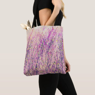 Pretty Pink and Purple Wildflower Art Tote