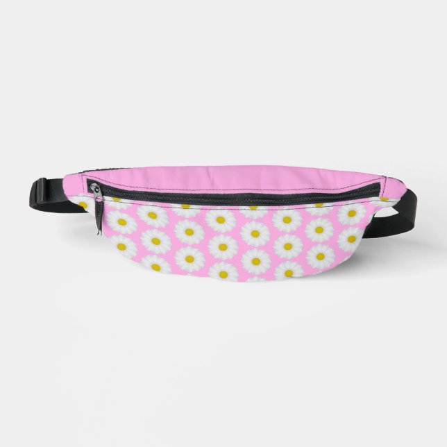 Pretty Pink and White  Daisy Floral  Bum Bags (Front)