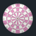 Pretty Pink And White Dartboard<br><div class="desc">Pretty Pink And White Dart Board</div>