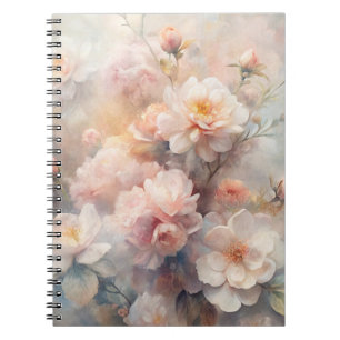 Pretty Pink and White Flowers Notebook