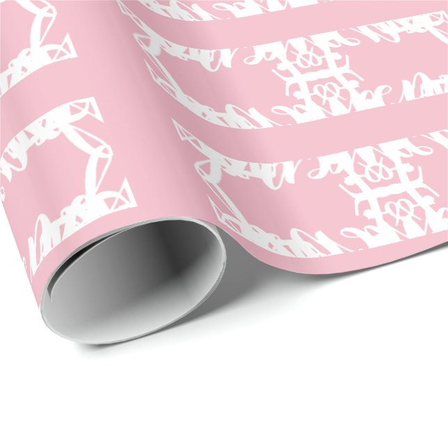 Pretty Pink And White Gift Wrap (Roll Corner)
