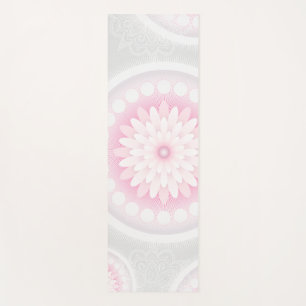 Pretty Pink and White Mandala Yoga Mat