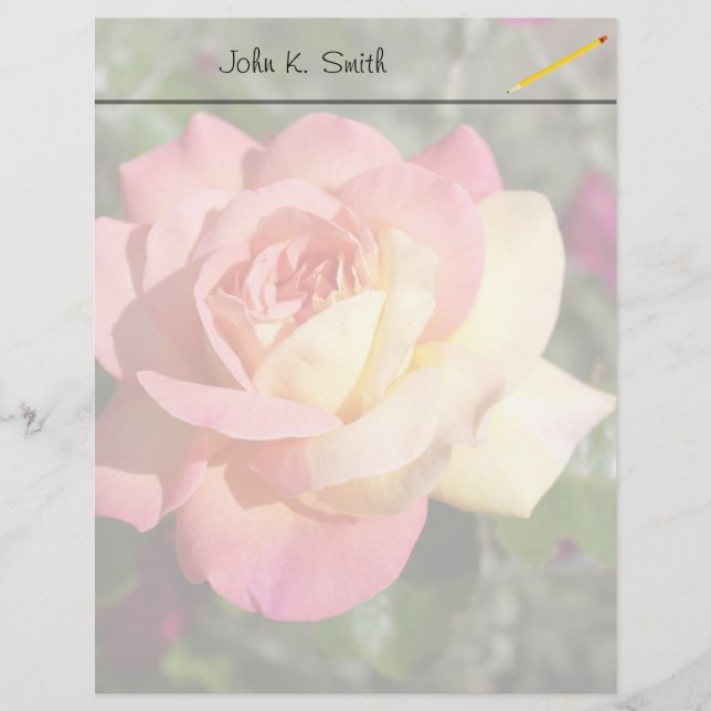 Pretty  pink and yellow rose flower, custom (Front)