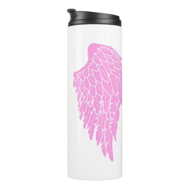 Pretty Pink Angel Wings Personalised Thermal Tumbler (Rotated Right)