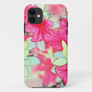 pretty pink azalea flowers. Floral garden plant ph Case-Mate iPhone Case