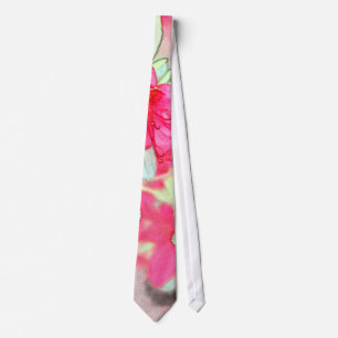 pretty pink azalea flowers. Floral garden plant Tie