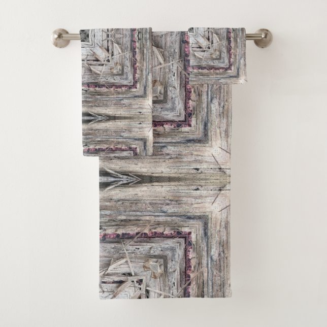 Pretty Pink Aztec Inspired Pattern Towel Set (Insitu)