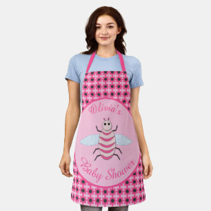 Pretty Pink Baby Girl Bee Custom Baby Shower Apron