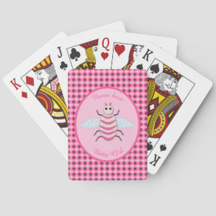 Pretty Pink Baby Girl Bee Custom Playing Cards