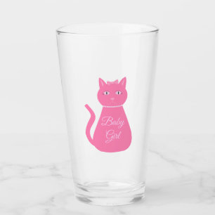 Pretty Pink Baby Girl Cat Custom Glass