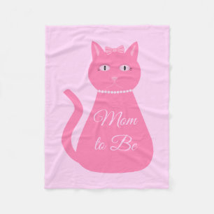 Pretty Pink Baby Girl Cat Custom Mum to be Fleece Blanket