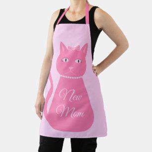 Pretty Pink Baby Girl Cat Custom New Mum Apron