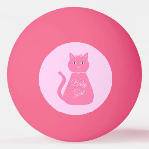 Pretty Pink Baby Girl Cat Custom Ping Pong Ball