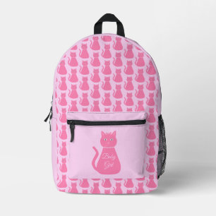 Pretty Pink Baby Girl Cat Custom Printed Backpack
