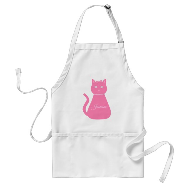 Pretty Pink Baby Girl Cat Custom Standard Apron (Front)