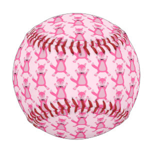 Pretty Pink Baby Girl Fox Patterned Baseball