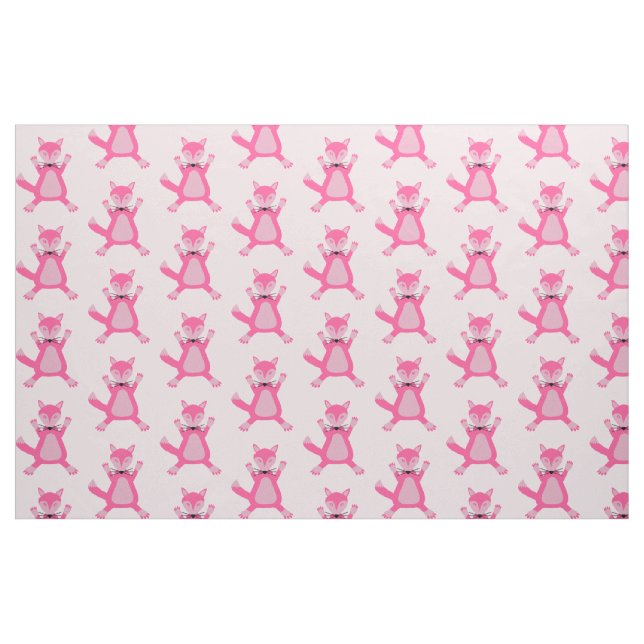 Pretty Pink Baby Girl Fox Patterned Fabric (Fat Quarter)