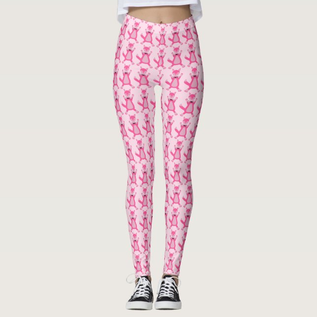 Pretty Pink Baby Girl Fox Patterned Leggings (Front)