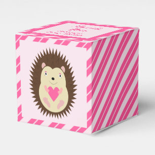Pretty Pink Baby Girl Hedgehog Custom Favour Box