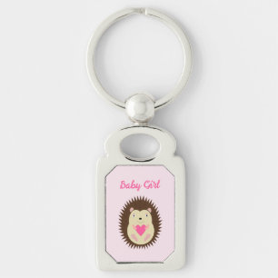 Pretty Pink Baby Girl Hedgehog Custom Key Ring