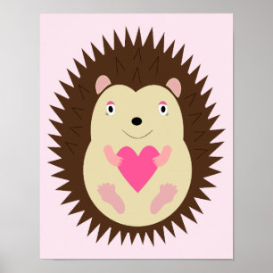 Pretty Pink Baby Girl Hedgehog Custom Poster
