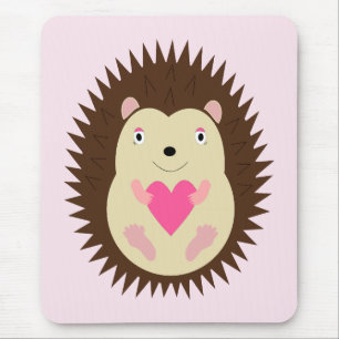 Pretty Pink Baby Girl Hedgehog Mouse Pad