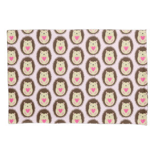 Pretty Pink Baby Girl Hedgehog Patterned Pillowcase