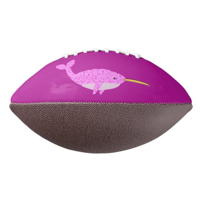 Pretty Pink Baby Girl Narwhal Football (Rotated 270)
