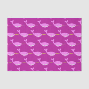 Pretty Pink Baby Girl Narwhal Patterned Tissue Paper