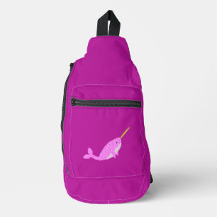 Pretty Pink Baby Girl Narwhal Sling Bag