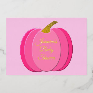 Pretty Pink Baby Girl Pumpkin Baby Shower Custom