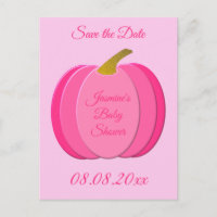 Pretty Pink Baby Girl Pumpkin Baby Shower Custom
