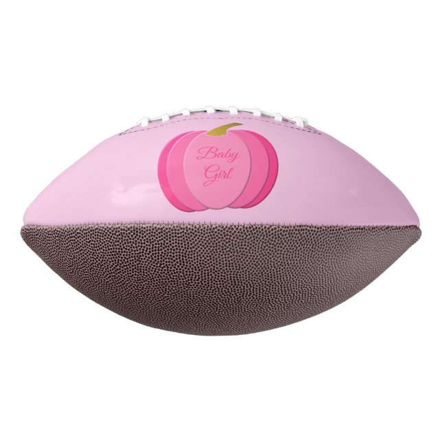 Pretty Pink Baby Girl Pumpkin Custom Football (Rotated 270)