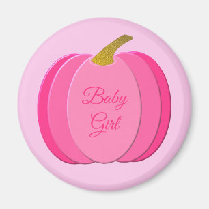 Pretty Pink Baby Girl Pumpkin Custom Magnet