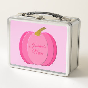 Pretty Pink Baby Girl Pumpkin Custom Metal Lunch Box