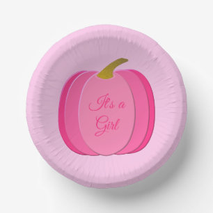 Pretty Pink Baby Girl Pumpkin Custom Paper Plate