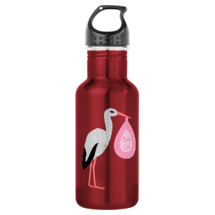 Pretty Pink Baby Girl Stork 532 Ml Water Bottle